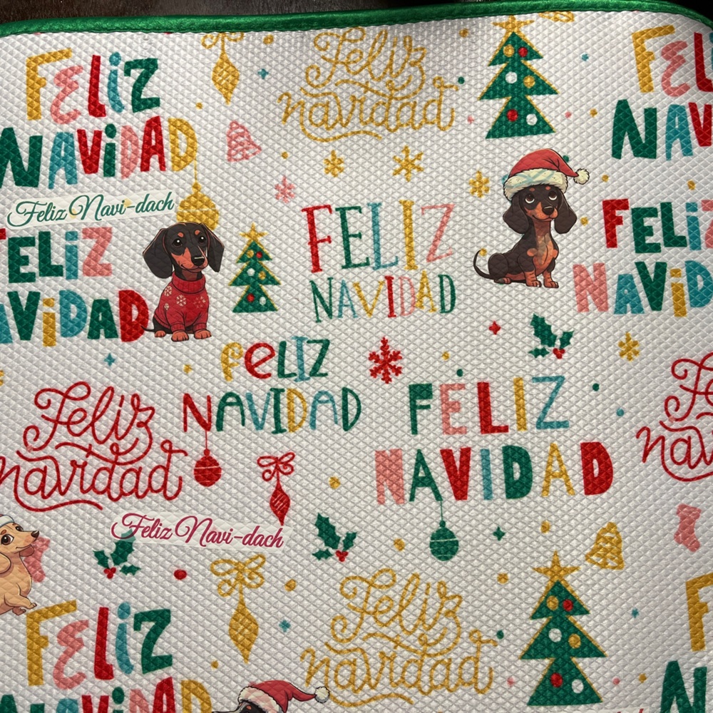 Festive Dachshund Holiday Dish drying mats